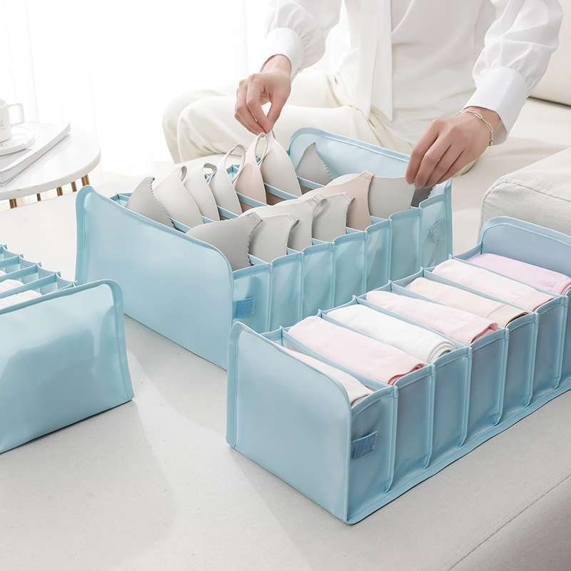 Underwear containing box separating plaid home cloth art wardrobe drawers finishing bra hood underpants socks containing deviner