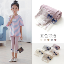 Girls Bottom Pants Summer Thin models Modale Childrens Seven Pants White Outwear Summer Pants Summer Baby Super Slim