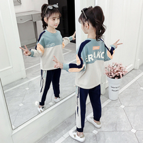 Girls set 2021 new spring and autumn clothes in big Children leisure sports foreign style Girls children loose two-piece tide