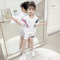 Girls Kit 2021 New Summer Kids Casual Short Sleeve Short Shorts two pieces of Korean Edition Student Clothing