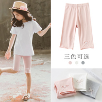 Girls five-pants summer thin wear childrens seven-pants pants Pure cotton pants in summer baby pants