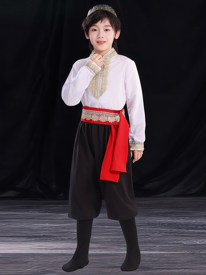 Xinjiang Dance Performance Costume for Girls, Uyghur Dance Costume, Stage Performance Costume, Flared Skirt, Pomegranate Red
