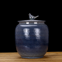 Jingdezhen Ceramic rice cylinder rice pail 10 catty 20 catty 30 Water cylinders Tank Face Vat Tea Leaf Jars Big with lid
