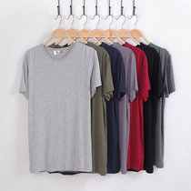 Mens short sleeve modal mens pajamas shirt shirt loose thin cotton home single piece home special size plus fat autumn