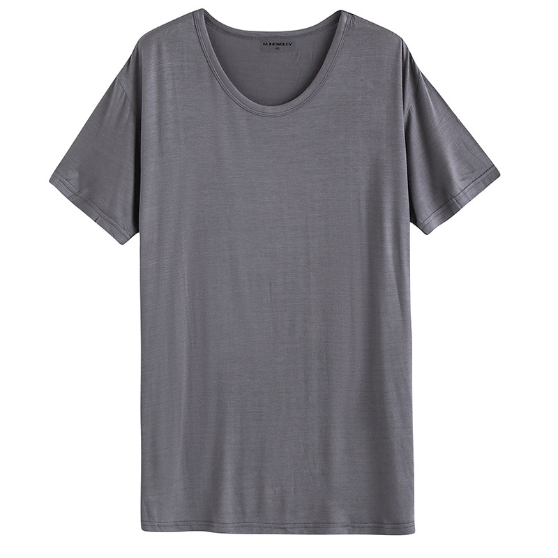 Summer men's short-sleeved top pajamas home casual loose plus size modal thin five-point pants middle-aged fat