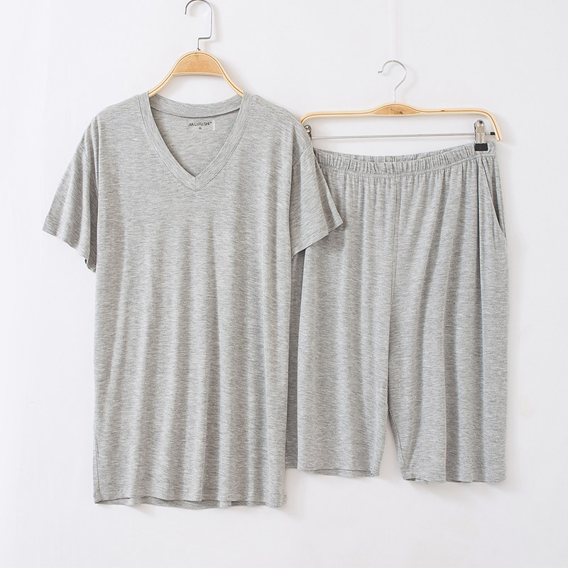 Thin section short-sleeved shorts middle-aged men's suit modal plus fat plus size home service casual sports five-point pants pajamas