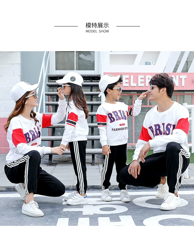 Quần áo siêu lửng cha mẹ mùa thu 2018 mới cho gia đình ba mẹ chồng lưới đỏ với quần len mùa đông