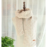 Хаки белый шарф, дающий инструмент+кожаный лейбл