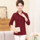 Đặc biệt hàng ngày áo sơ mi nữ trung niên mùa xuân áo sơ mi cardigan cỡ lớn áo sơ mi mẹ trung niên với áo thun dài tay