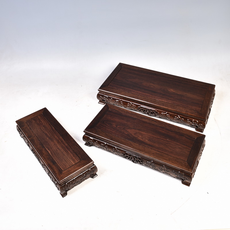 Pianology picking ruyi rectangle base solid wood handicraft furnishing articles flowers miniascape are it stone base