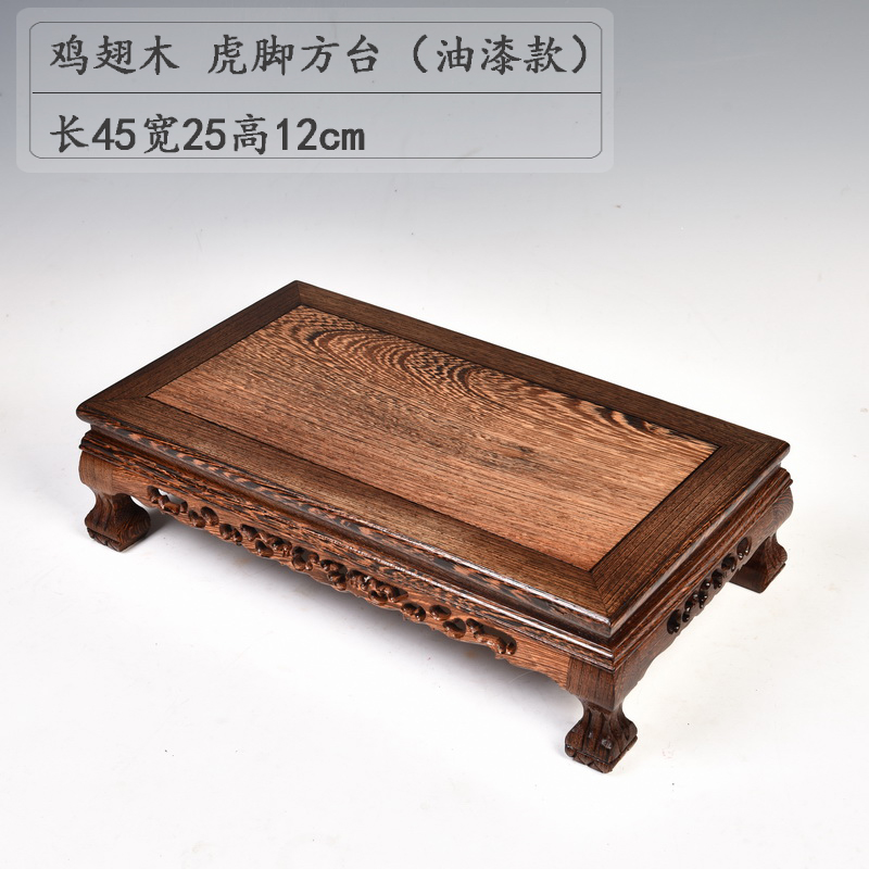 Hua limu miniascape of carve patterns or designs on woodwork annatto handicraft base base solid rectangular tank base wooden furnishing articles