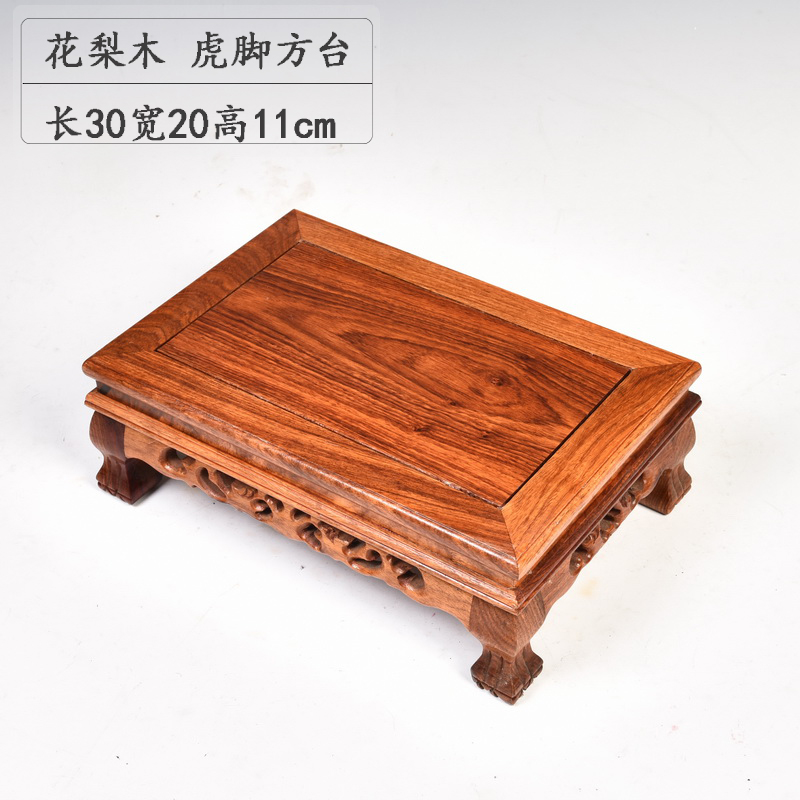 Hua limu miniascape of carve patterns or designs on woodwork annatto handicraft base base solid rectangular tank base wooden furnishing articles