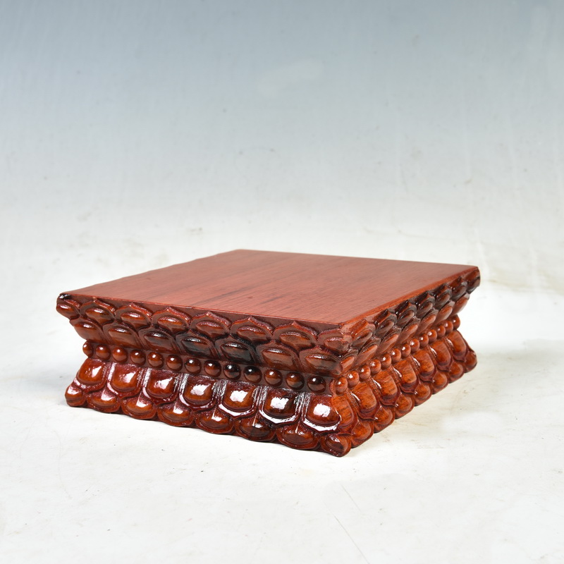 Solid wood base guanyin Buddha base Solid wood with rectangular wooden Buddha jade stone lotus base