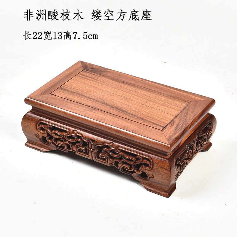 Redwood base solid wood rectangle jade stone furnishing articles planter base square for FoTai Buddha base