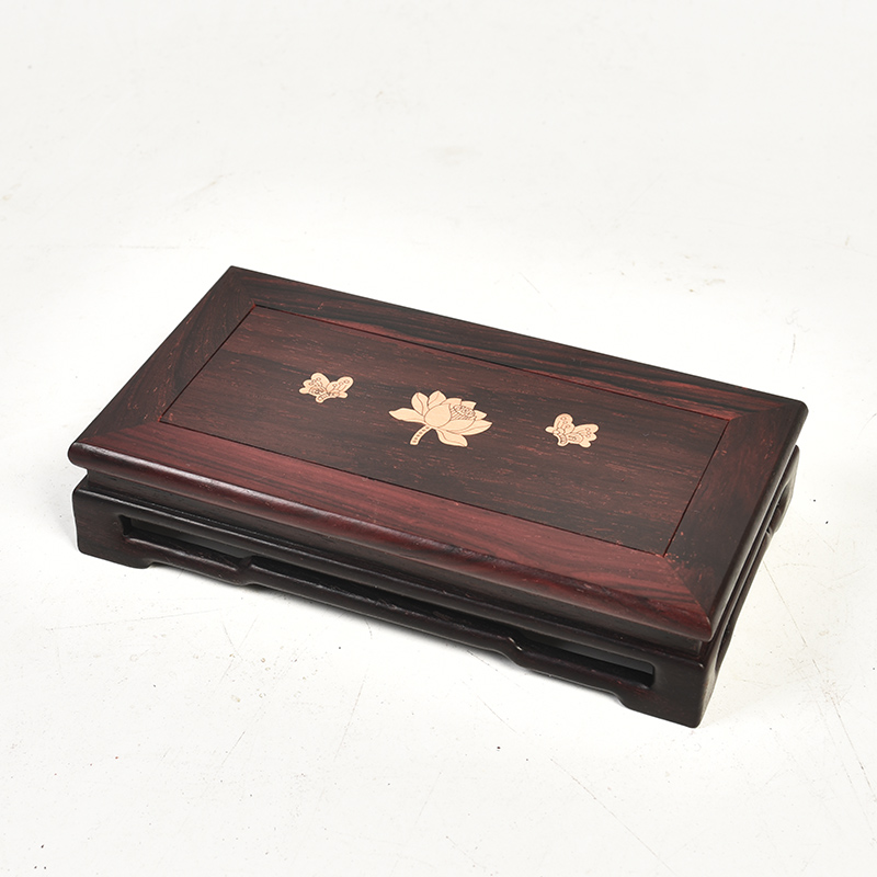 Pianology picking large assists ebony huang annatto handicraft furnishing articles of Buddha flowers miniascape base solid wood frame