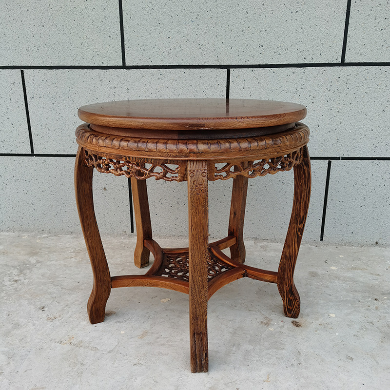 Pianology picking chicken wings wood carving large circular tank base solid wood base stone base aircraft bracket flowers bonsai