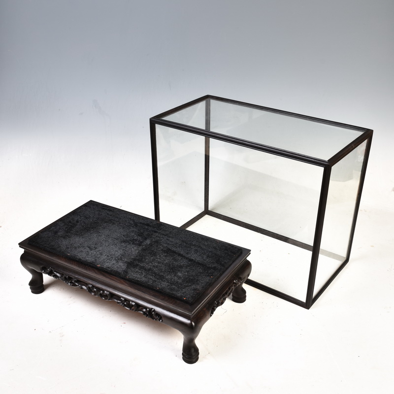 Purple wingceltis ebony wood cage treasure the glass dust cover feature of solid wood antique mahogany base cover