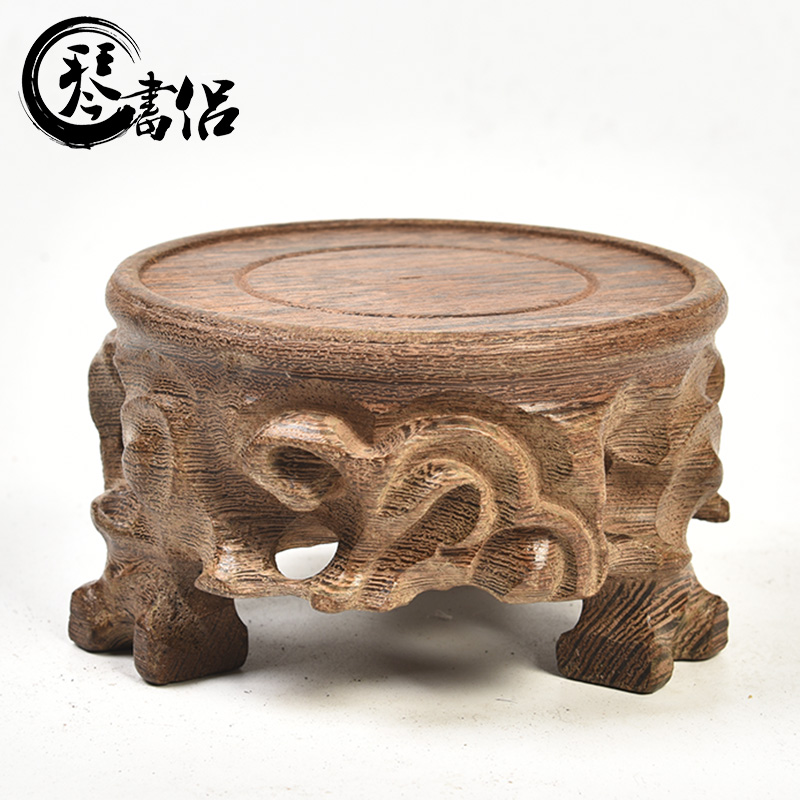 Pianology picking three - legged chicken wings woodcarving surround annatto handicraft furnishing articles stone carved wooden vase stone