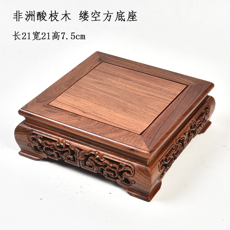 Redwood base solid wood rectangle jade stone furnishing articles planter base square for FoTai Buddha base