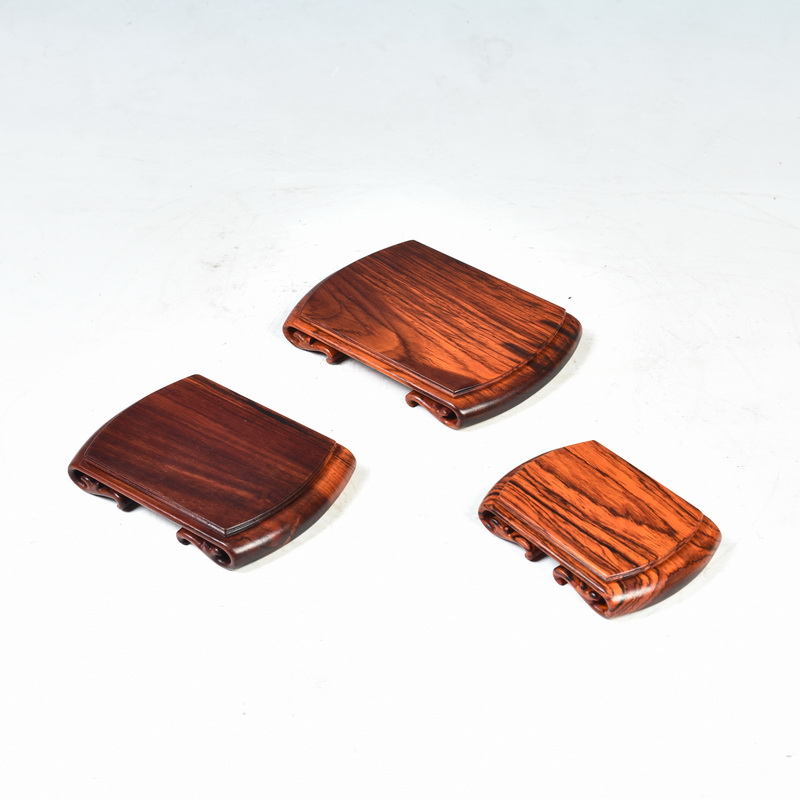 Pianology picking red mahogany base acid branch scroll base small square tea sets are it jade penjing base