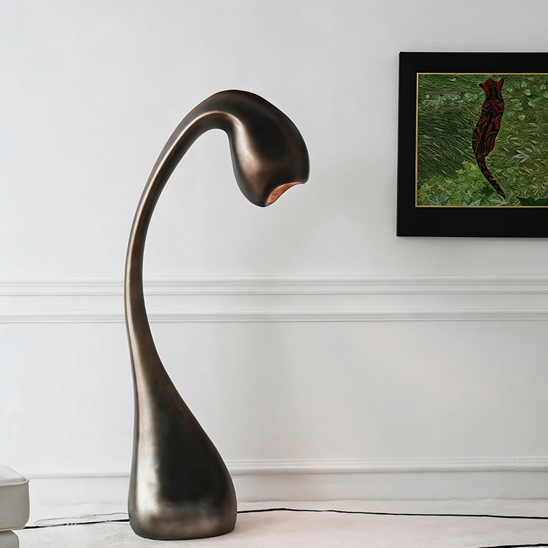 Flower Bud Floor Lamp Modern Minimalist Fiberglass Bedroom Decorative Lamp Creative Art Lighting Fixture with Light Source