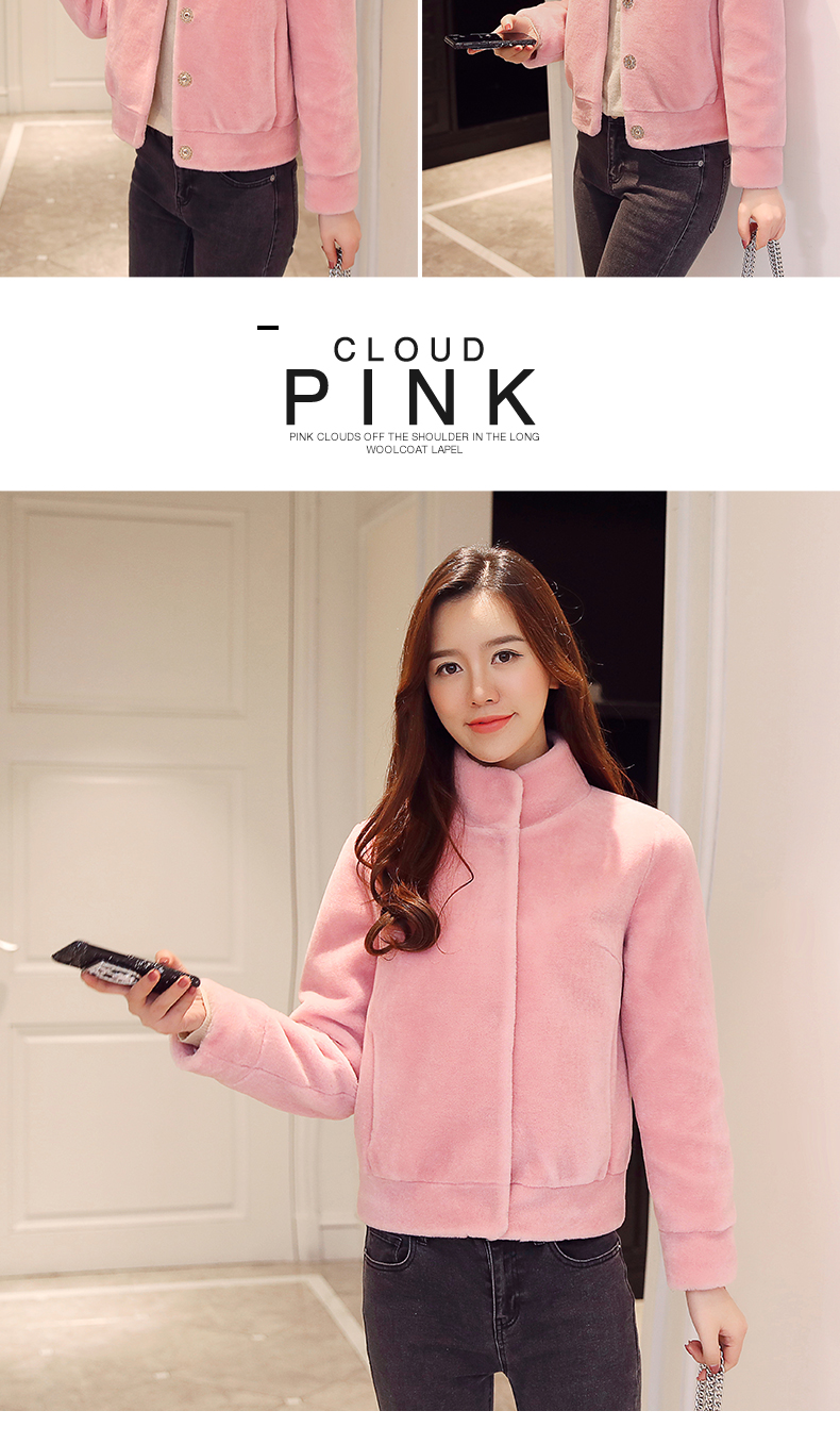 Úc Du Feihu 2018 mới cừu cắt fur coat nữ phần ngắn cổ áo len áo giản dị mùa đông áo lông dáng dài