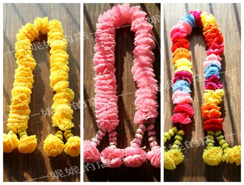 Тайское изготовление ручной работы цветочное кольцо золотого -полное короткое цветочное кольцо красочное желтое красное синее пурпурное симуляция цветочное кольцо поклонение