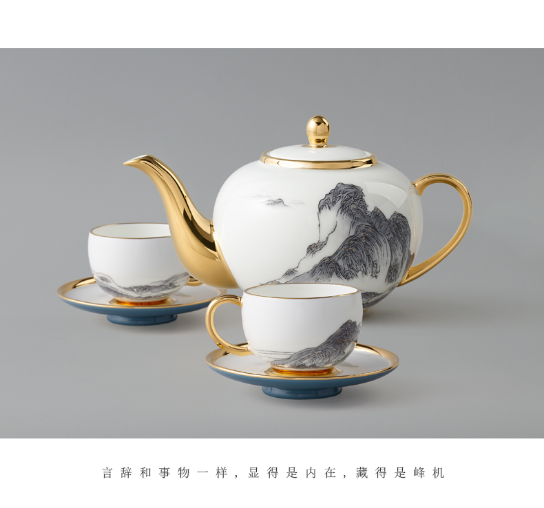 The porcelain yongfeng source Mr Li jiangshan 2 head coffee cups and saucers ceramic cups dish of gifts