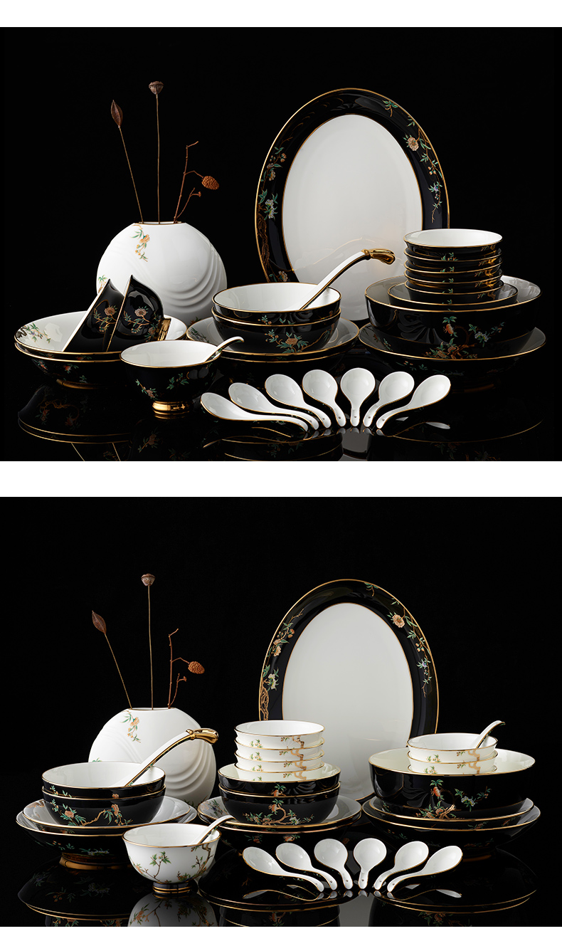 The porcelain Mrs Yongfeng source porcelain pomegranate 29 head home ceramic tableware suit dishes home plate combination