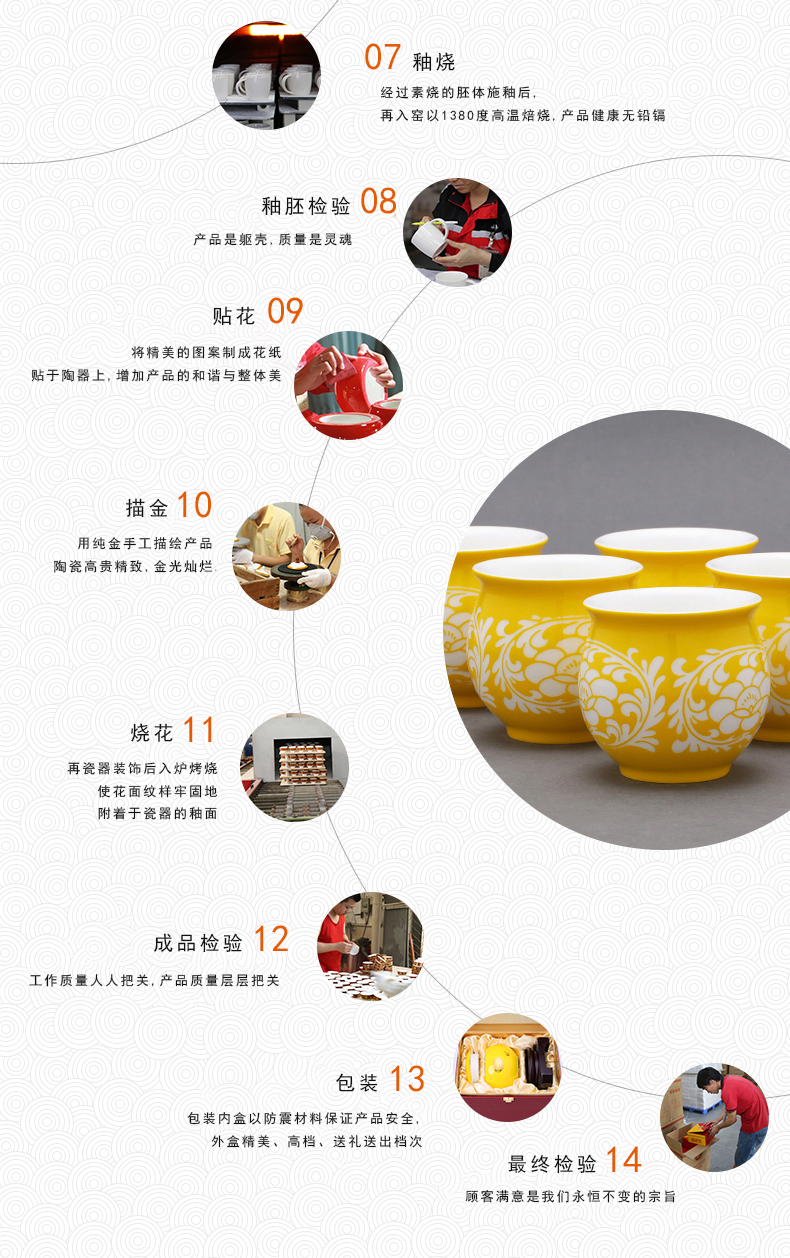 The porcelain yongfeng source under The glaze of carve patterns or designs on woodwork imperial yellow cup teapot tea tray was pu 'er tea of a complete set of suit Chinese wind