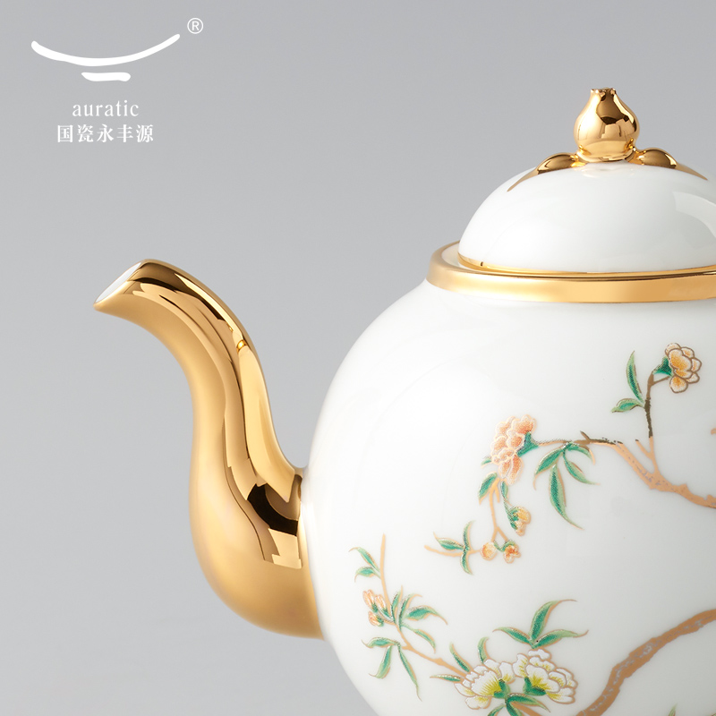 The porcelain Mrs Yongfeng source porcelain pomegranate home 2 head of household 220 ml pot of tea tea ceramic teapot