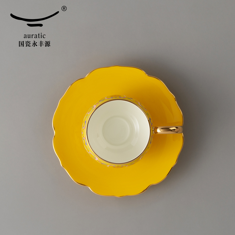 The new court porcelain Mr Yongfeng source porcelain porcelain 2/4 head tea coffee cups and saucers colored enamel cup coffee cup