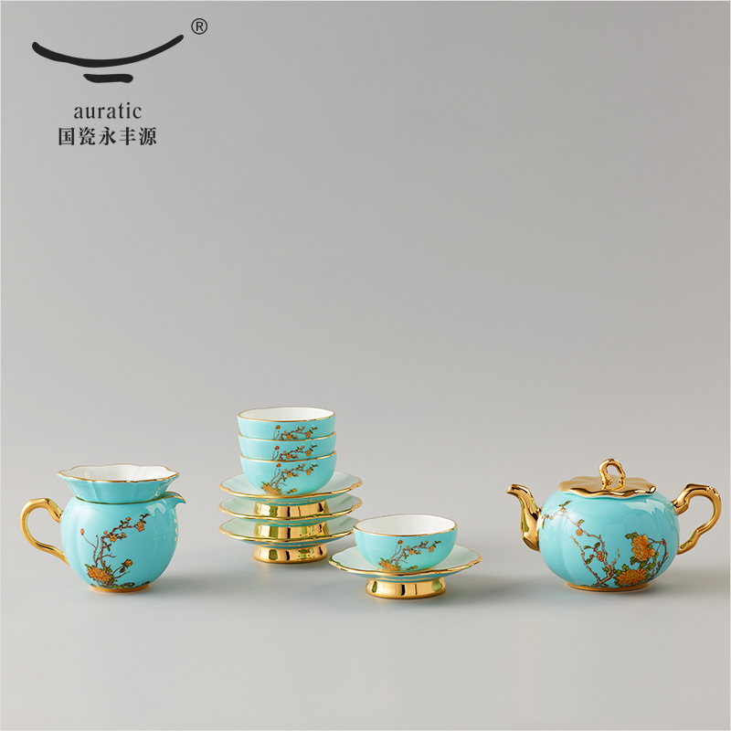 The porcelain yongfeng source lady 12 head tea sets Chinese wind cup household porcelain tea set ceramic cup contracted