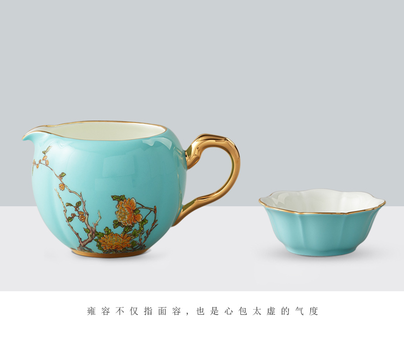 The 15 head of new Chinese style household porcelain Mrs Yongfeng source porcelain tea set tea tureen ceramic tea pot
