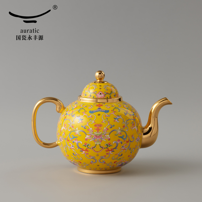 The new imperial porcelain porcelain Mr Yongfeng source 2, 1100 ml ceramic pot of coffee pot of red colored enamel POTS
