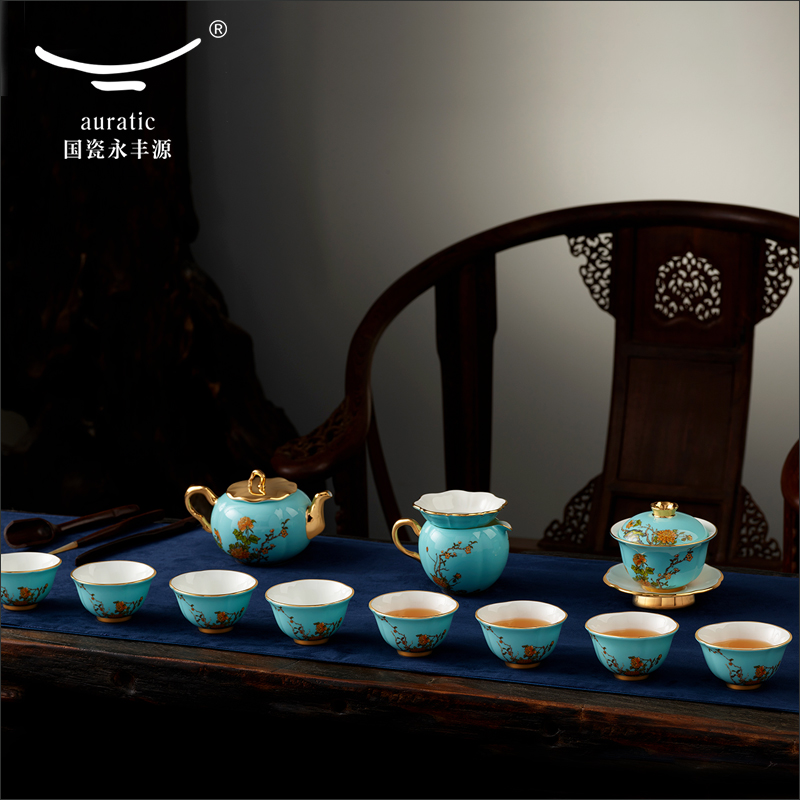 The 15 head of new Chinese style household porcelain Mrs Yongfeng source porcelain tea set tea tureen ceramic tea pot