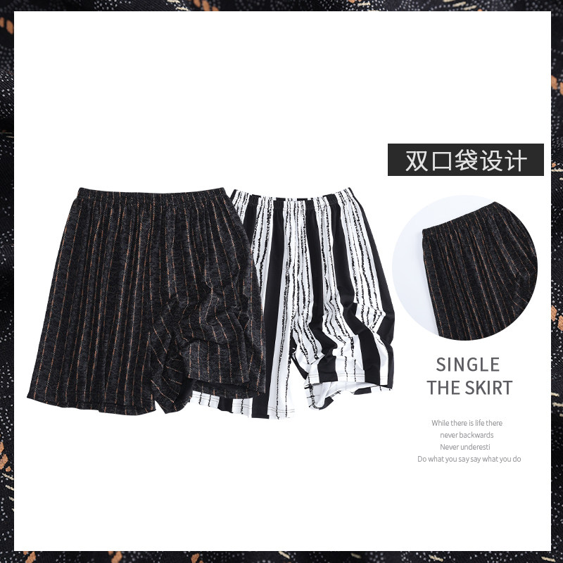 Sleeping Pants Men's Summer Thin Ice Silk Modale Cotton Home Short Pants Fashion Loose Home Pants Men Casual Shorts