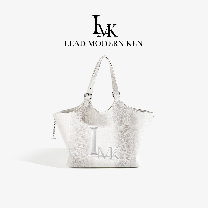 [Chinese Valentine's Day Gift] L Mk Genuine Leather First-Layer Cowhide Tote Bag, Large Capacity Commuter Computer Bag, Single Shoulder Large Bag