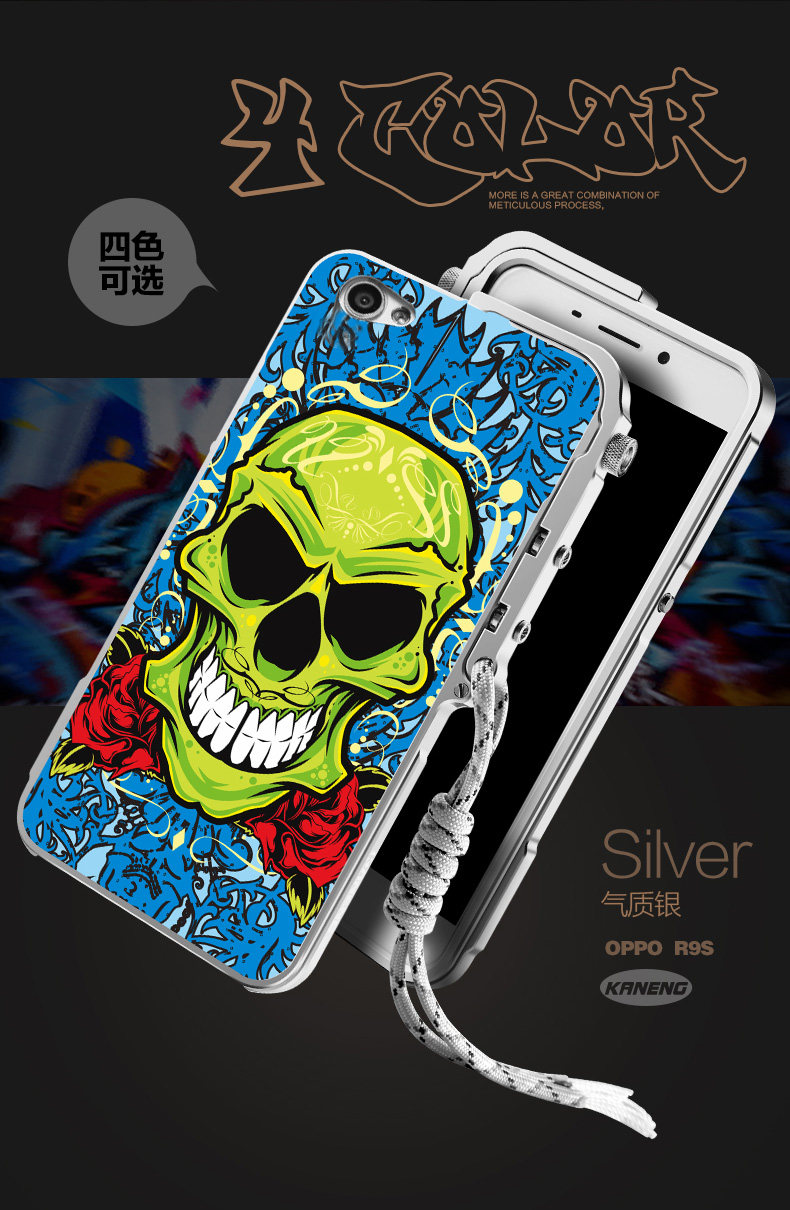 KANENG Mechanical Arm Trigger Aluminum Bumper Metal Frame Case Cover for OPPO R9s