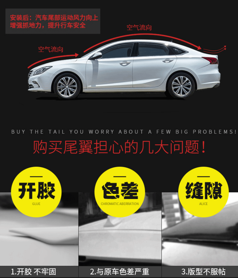 GAC Chuanqi GA4 sửa đổi đuôi đặc biệt GA4 sơn đuôi ràng buộc dán đuôi cố định xuất hiện cánh trang trí miếng - Sopida trên đuôi lướt gió ertiga 2020