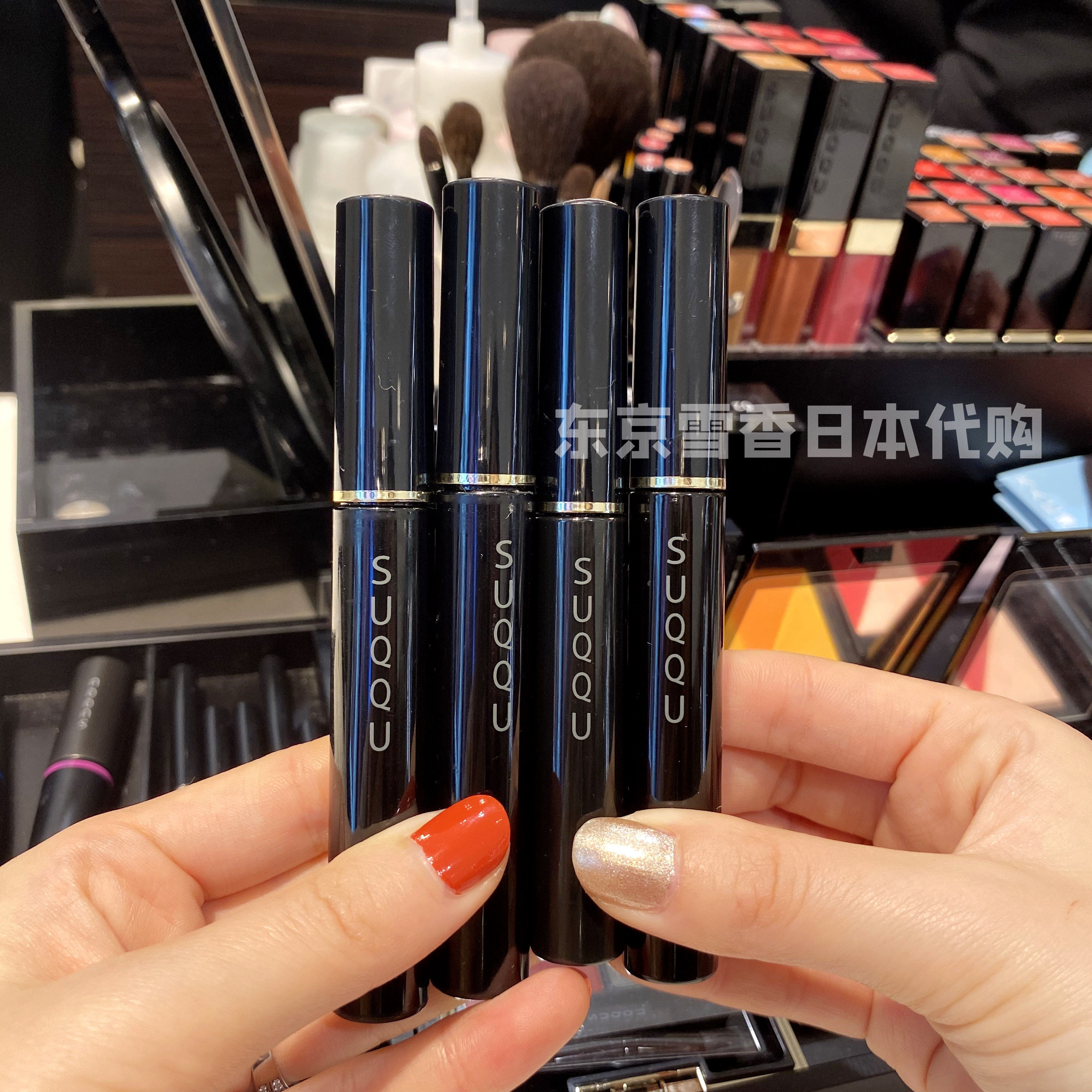 Japan direct mail SUQQU crystal color thick black paste eyelash beating bottom fiber long and dense nature persistent roll up