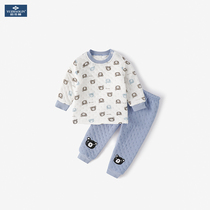 Yu Zhaolin Boy thermal underwear set Childrens autumn and winter thickened padded cotton autumn coat Baby cotton autumn pants