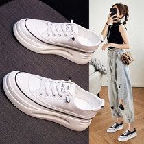  Tide brand thick-soled fashion casual shoes womens autumn 2021 new leather wild sports board shoes flat white shoes