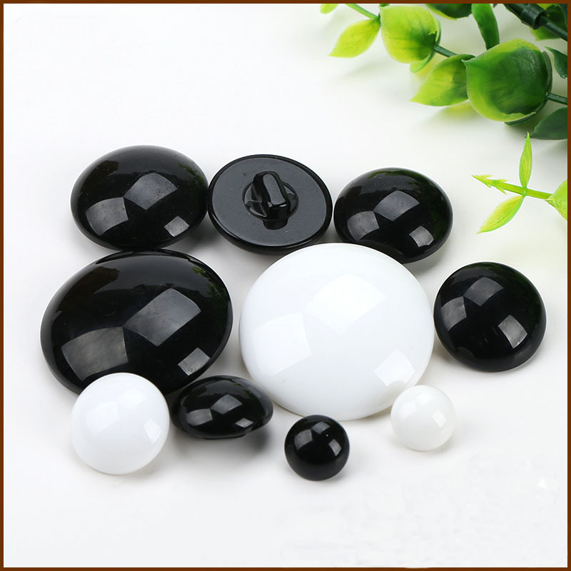 Black Mushroom-Shaped Sweater Buttons, Pearl Buttons, Round Mushroom Plastic Buttons for Women's Coats, Shirts, and Clothing