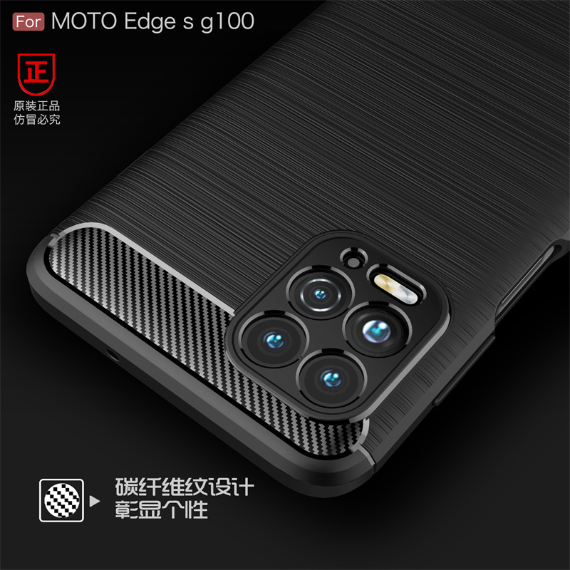 Moto Motorola Edge S | Xt2125-4 Carbon Fiber Brushed Soft Silicone Anti-Fall Phone Case Protective Cover Moto Motorola Edge S | Xt2125-4 Carbon Fiber Brushed Soft Silicone Anti-Fall Phone Case Protective Cover