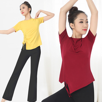 Dance dress female modal short-sleeved top Body classical modern dance adult black ethnic dance practice suit set