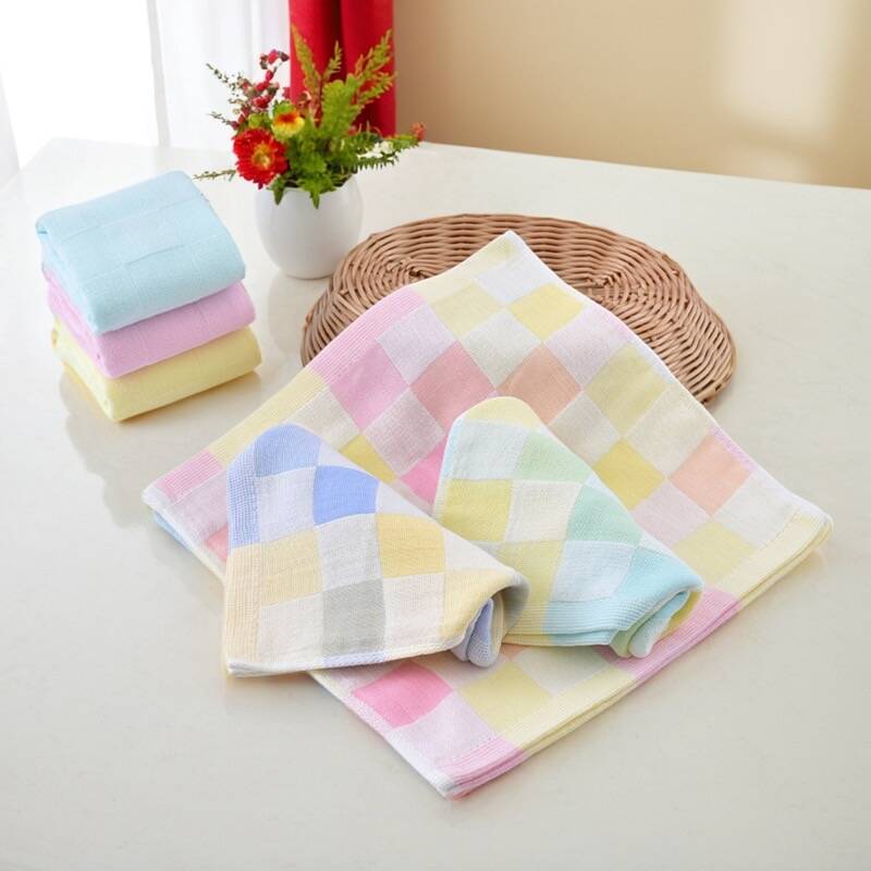 Kindergarten Towel Pure Cotton Face Wash Household Baby Absorbent Towel Small Square Towel All-Cotton Gauze Handkerchief