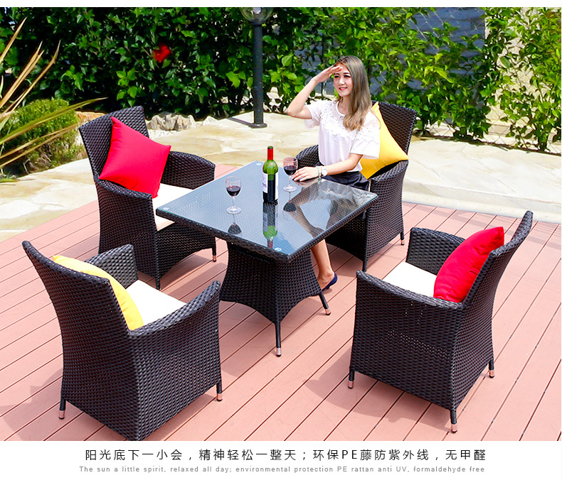 Bàn ghế mây mây Ghế mây ba mảnh phòng khách Bàn trà và bộ bàn ghế mây Bàn ghế sân vườn - Bàn ghế ngoài trời / sân bàn ngoài trời