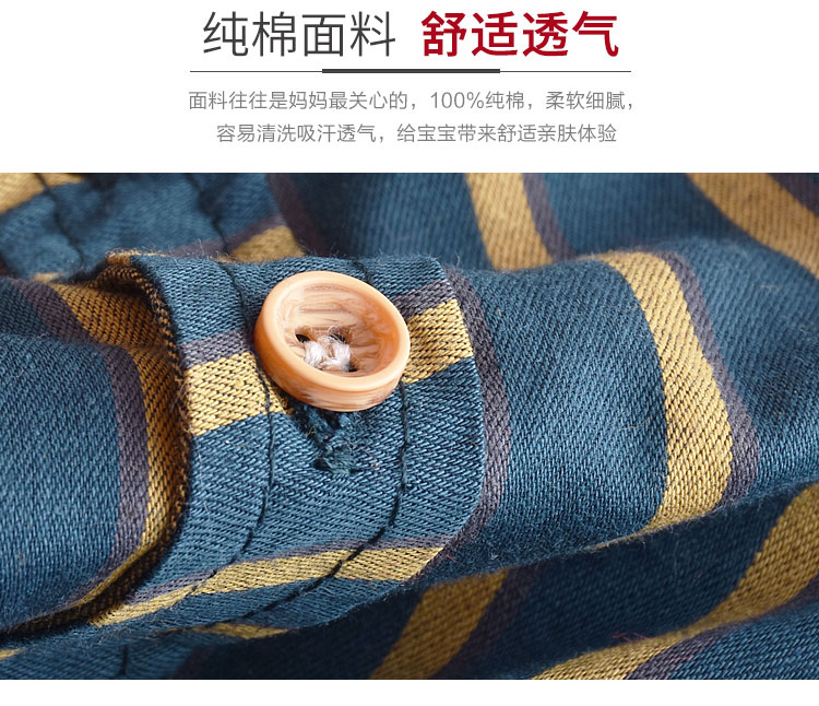Áo sơ mi nam trẻ em nam xuân hè mới bé nam áo cotton dài tay 2019 áo sọc mỏng - Áo sơ mi áo sơ mi cho bé trai 8 tuổi