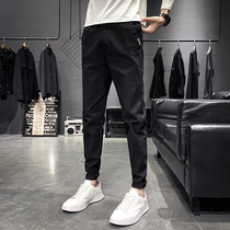2021 spring new pants men Korean version of the trend Joker handsome youth casual trousers men slim feet pants
